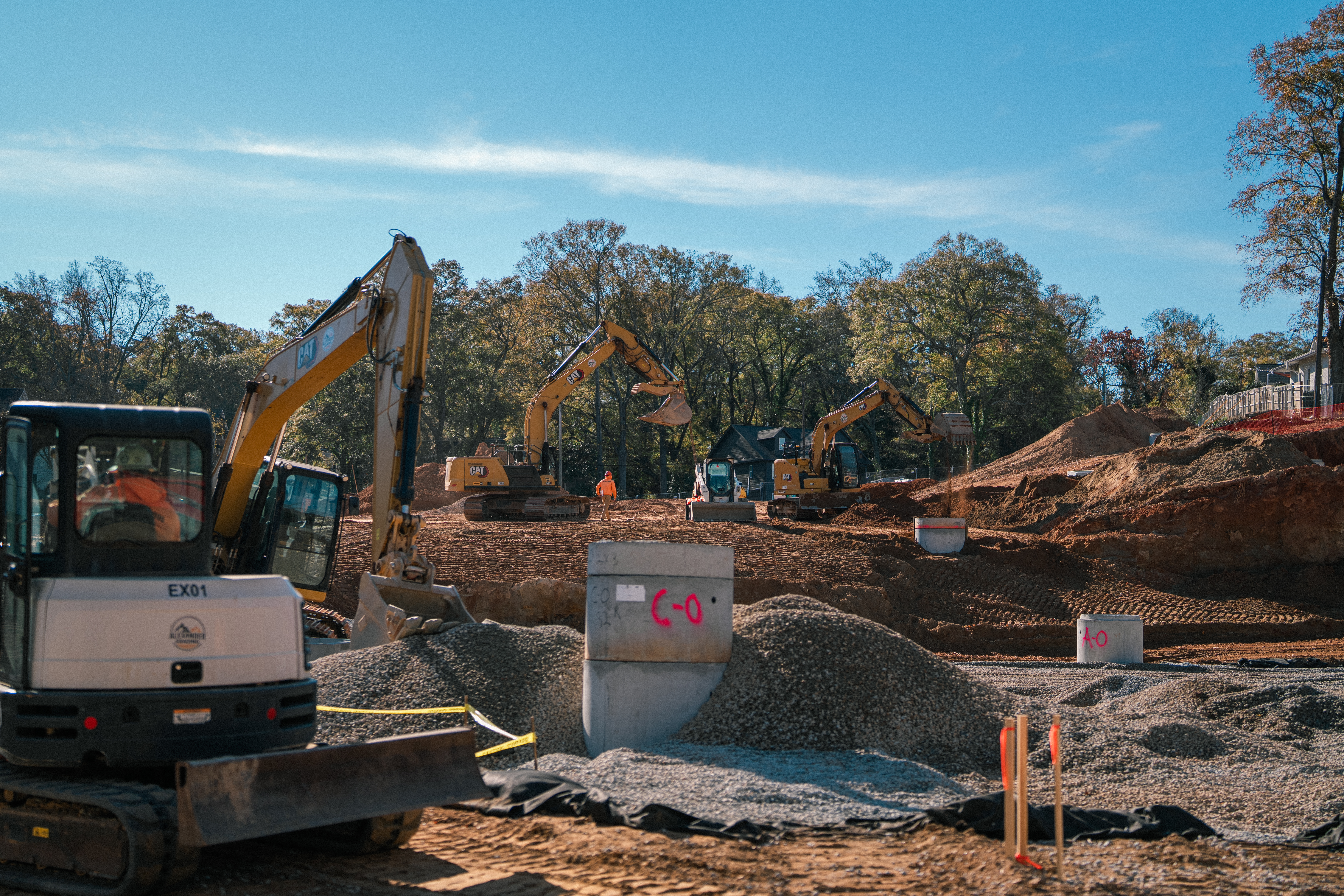 Multiple machines working at Biltmore Walk